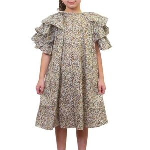 JNBY Print Ruffle Sleeves Kids Dress, Laura Ashley Style / Size 6-7